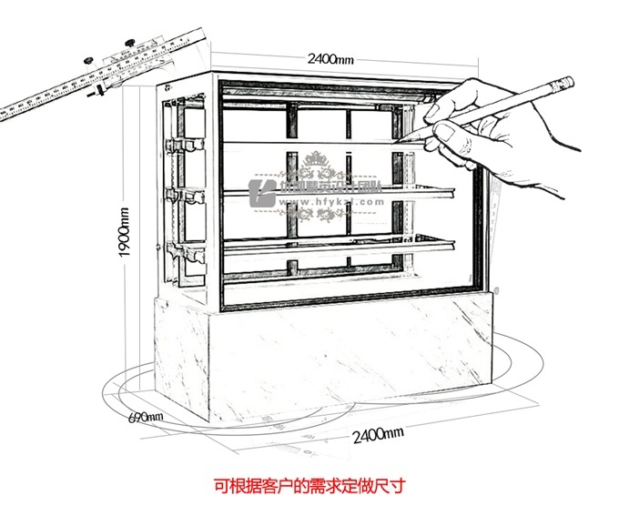 優凱-VIP-LGA3加高立式蛋糕冷藏柜