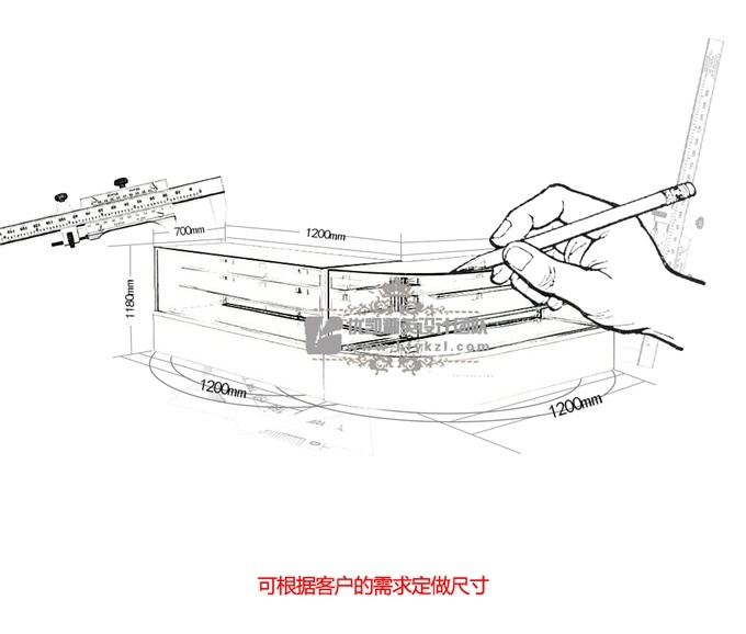 DG-ZJ型帶轉角蛋糕柜